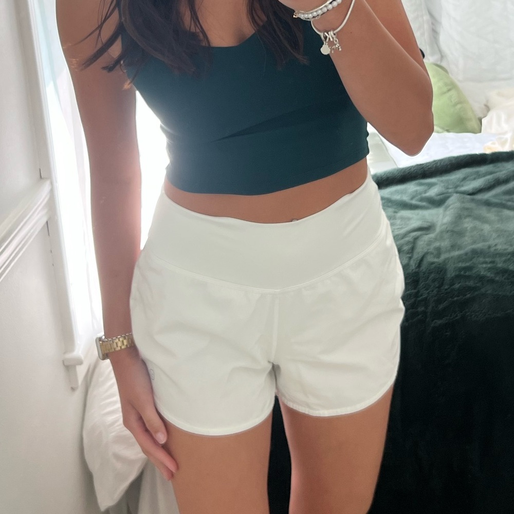 Gilly hicks White running shorts with built-in spandex #shorts